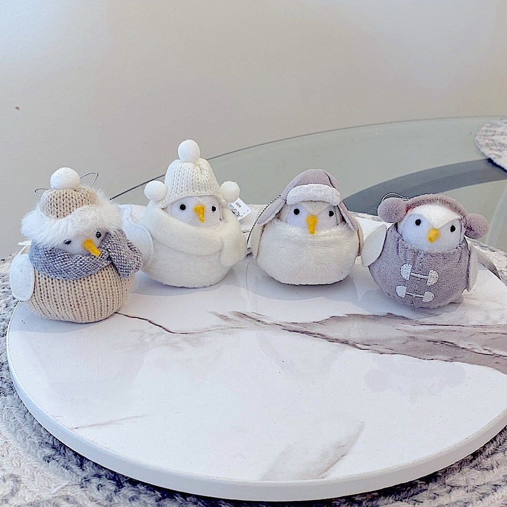 Wondershop - Feathery Friends Fabric Birds Ornaments - Set of 4